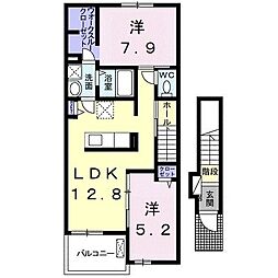ラ・ルーチェ 2LDKの間取図画像