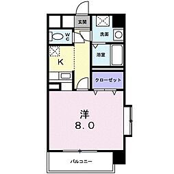 エルグレイス大手 1Kの間取図画像