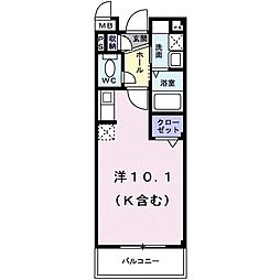 グランシエロ ワンルームの間取図画像