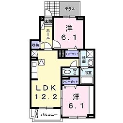 グランシエル・コウ3 2LDKの間取図画像