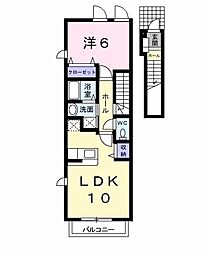カーサプラシード 1LDKの間取図画像