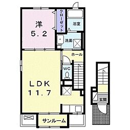 クレメント 1LDKの間取図画像