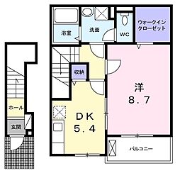 グランツYH2 1DKの間取図画像