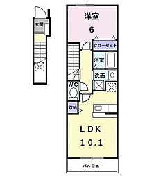 クラールコート 1LDKの間取図画像