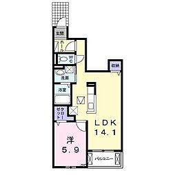 アイリス 1LDKの間取図画像