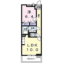メゾン川勝3 1LDKの間取図画像