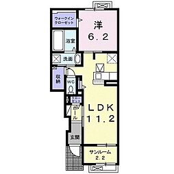 レジデンスハイツ西軽井沢1 1LDKの間取図画像