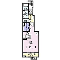 エテルノ・ブリッジ ワンルームの間取図画像