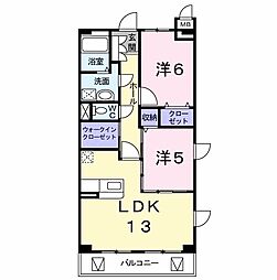 グラン・アビタシオン 2LDKの間取図画像