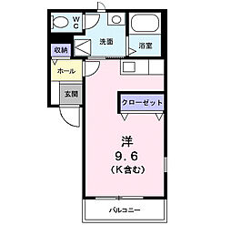 ビーハイブ ワンルームの間取図画像