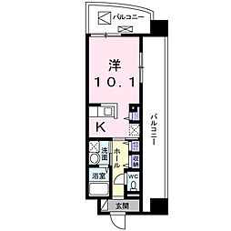 グランソレイユ 1Kの間取図画像
