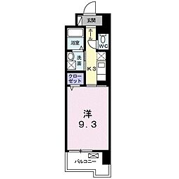 グランクリュ佐古EAST 1Kの間取図画像
