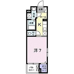 セリシール 1Kの間取図画像