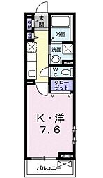 サンセール・アダチ 1Kの間取図画像