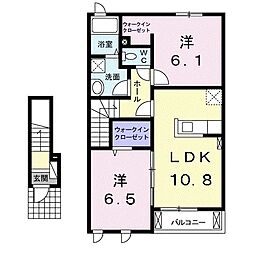 フロントリヴァーB 2LDKの間取図画像