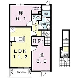 ストロベリーハウス3 2LDKの間取図画像