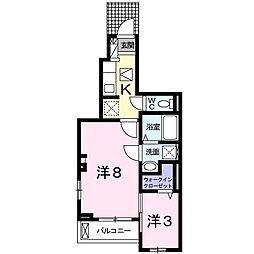 アレグレパス・安倉 1SKの間取図画像