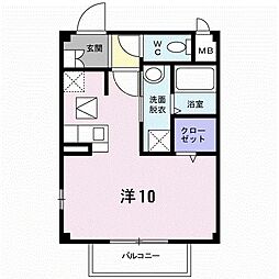 セントポーリア 1階ワンルームの間取り
