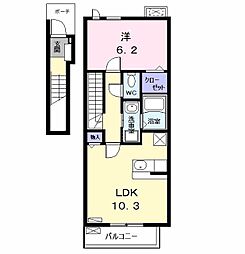 ミネルバ 2階1LDKの間取り