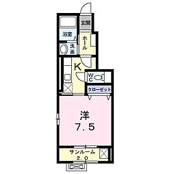 ノーブル　ウィング 1階1Kの間取り