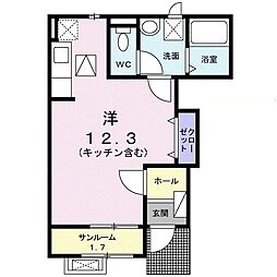 グランMIKI手屋 ワンルームの間取図画像