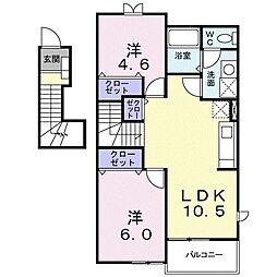 サングレイスA 2LDKの間取図画像