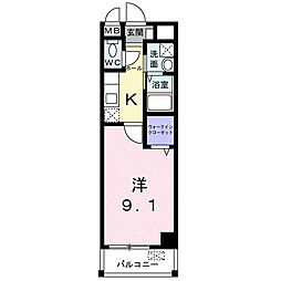 メゾン・ド・ミシェル 1Kの間取図画像
