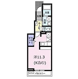 メゾン　グレースフル 1階ワンルームの間取り