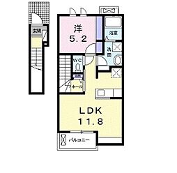 カルムセゾンB 1LDKの間取図画像