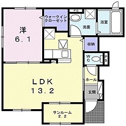 サンライズ別府2 1LDKの間取図画像