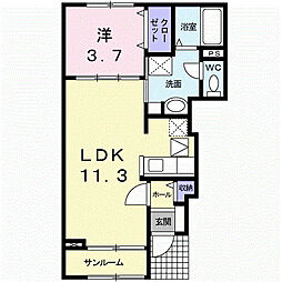 フェリーチェ2 1LDKの間取図画像