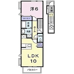 ウインティ 2階1LDKの間取り