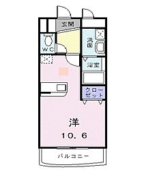 シャン・ド・フレーズ2 ワンルームの間取図画像
