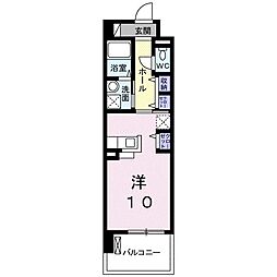 アルカディアコート 3階ワンルームの間取り