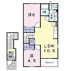 リチェルカーレ 2LDKの間取図画像