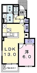 ラ・メール2 1LDKの間取図画像