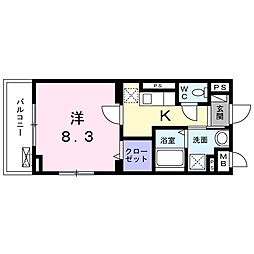 ブルックブリーズ 1Kの間取図画像