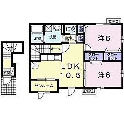 サンリット1 2LDKの間取図画像