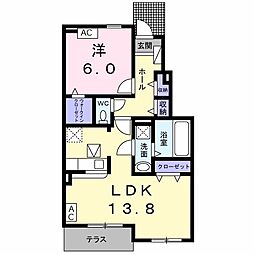 ラ・シエスタ1 1LDKの間取図画像