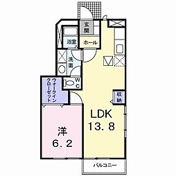 フォンテーヌA 1LDKの間取図画像