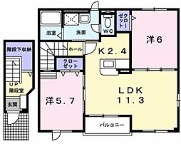 エクレール3 2LDKの間取図画像