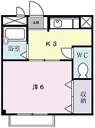 フォレスタ・ミナミ 1Kの間取図画像