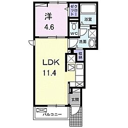 メゾンドボヌール 1LDKの間取図画像