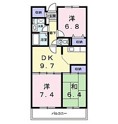 プラムハウス 3DKの間取図画像