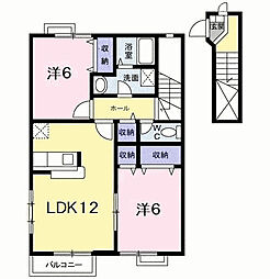フィールファインB 2LDKの間取図画像