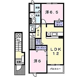 ボニートブローテ1 2LDKの間取図画像