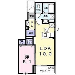 メゾン　さくら 1階1LDKの間取り