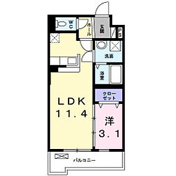 インテリオーラ 1LDKの間取図画像