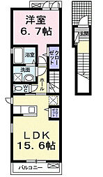 パラッツォ花咲 1LDKの間取図画像