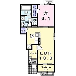 エアリー　レジデンス・Ｋ−IIＣ 1階1LDKの間取り